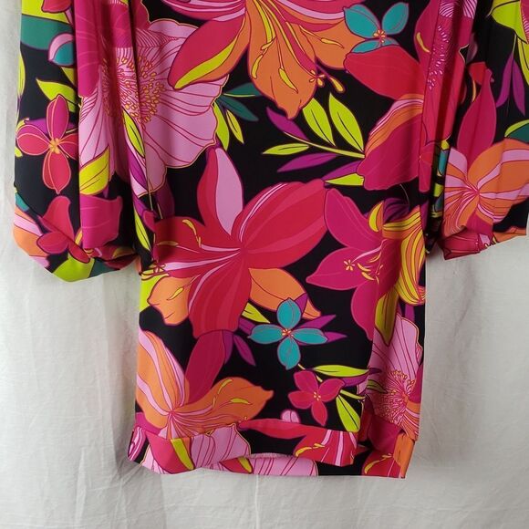 Trina Turk Women's Small Pink & Orange Solar Floral Swim Cover Up - Picture 8 of 10